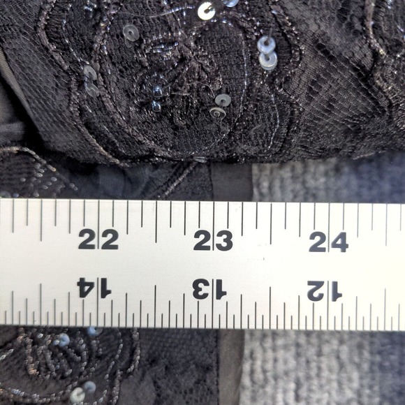 Tunique Women's Button Up Silk Blend Blouse Black Size 1X Floral Accents - Picture 10 of 11